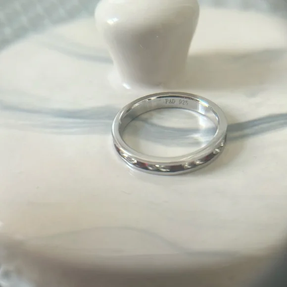 Vintage Silver 925 Stackable ring size 6.5 Ruby Red Stones - Picture 7 of 11